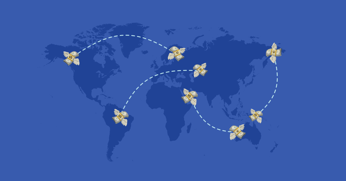 Map of the world and international payments